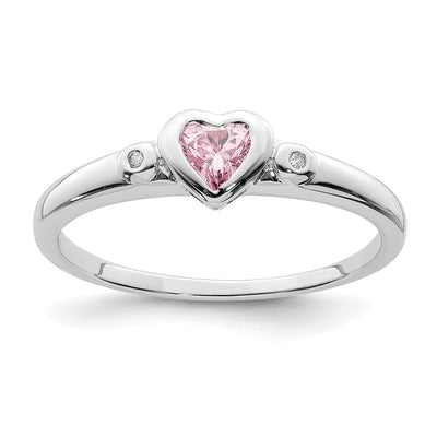 Sterling silver cubic zirconia heart ring