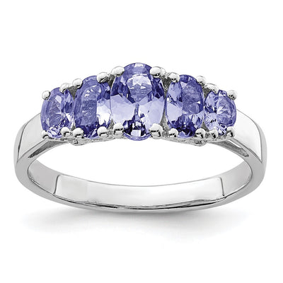 Sterling silver tanzanite oval ring