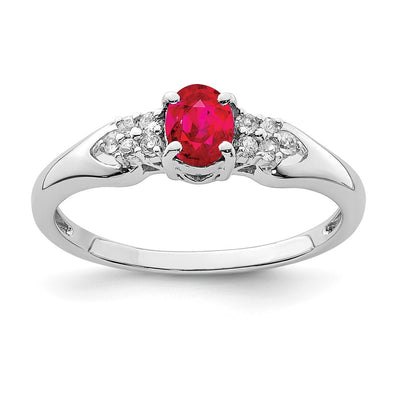 Sterling silver ruby ring