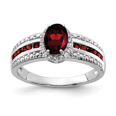 Sterling silver garnet ring