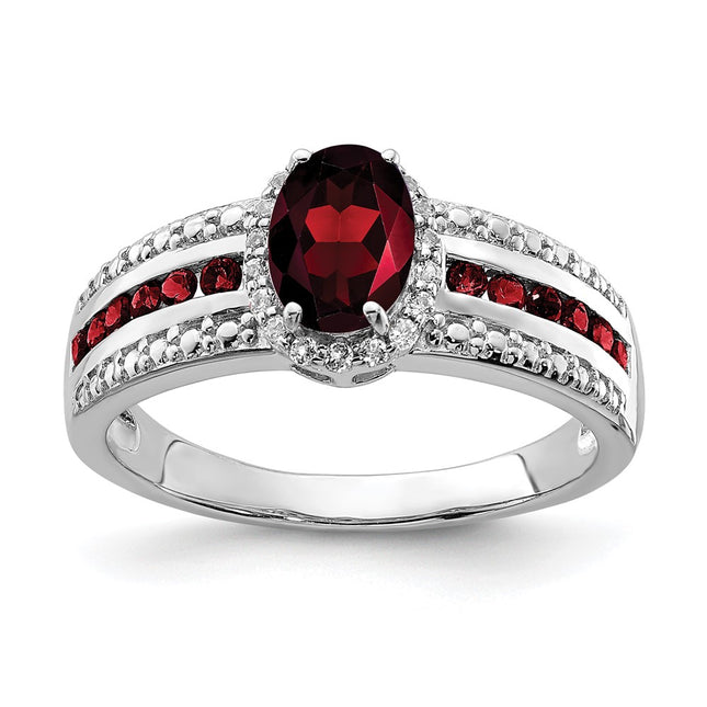 Sterling silver garnet ring