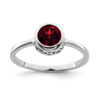 Sterling silver garnet ring