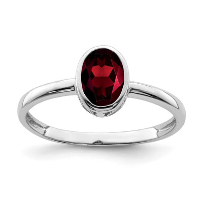 Sterling silver garnet oval ring