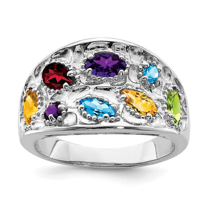 Sterling silver blue topaz ring