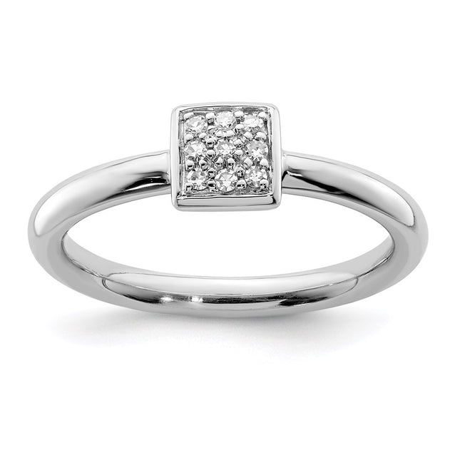 Sterling silver diamond ring