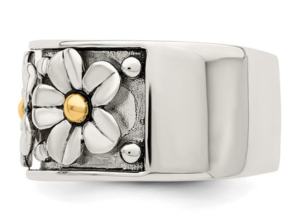 Silver/14k Two-Tone Rings Style QR6515 - Classique Jewelry Inc.