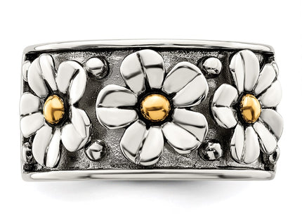 Silver/14k Two-Tone Rings Style QR6515 - Classique Jewelry Inc.