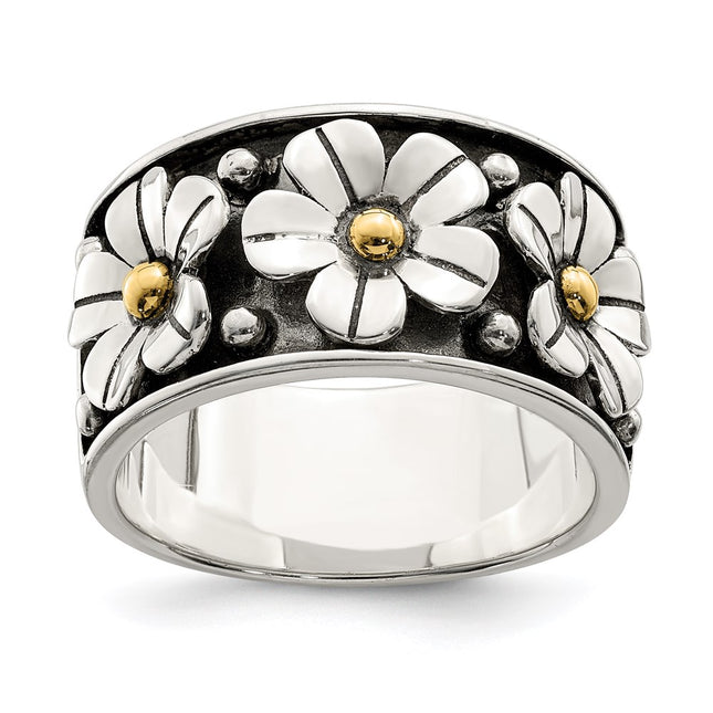 Silver/14k Two-Tone Rings Style QR6515 - Classique Jewelry Inc.