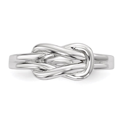 Sterling Silver Rhodium-plated Knot Ring