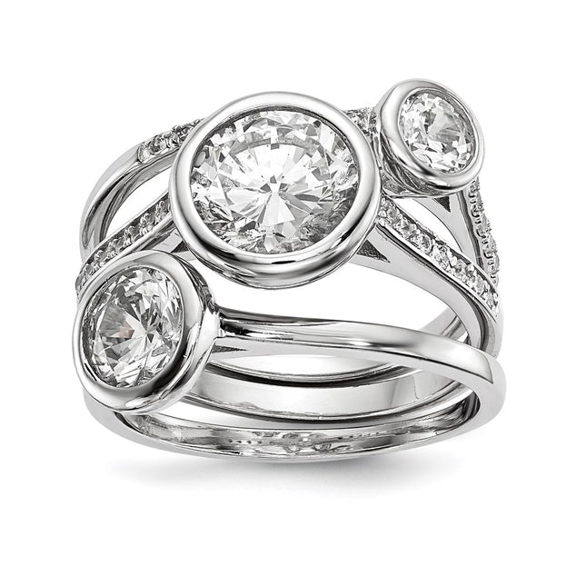 Sterling silver cubic zirconia ring