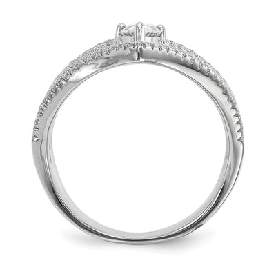 Pure Fire Sterling Silver Rhod-plated CZ Ring
