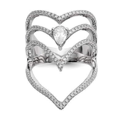 Sterling silver cubic zirconia ring