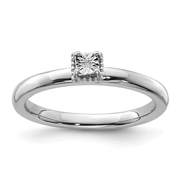 Sterling silver diamond ring