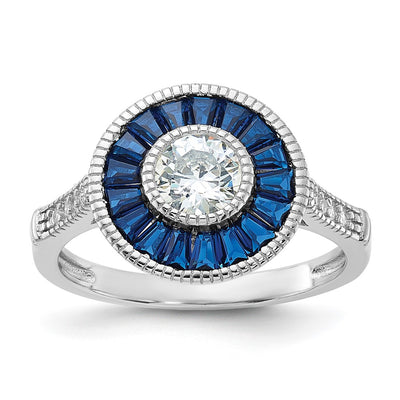 Sterling silver cubic zirconia ring, synthetic stone