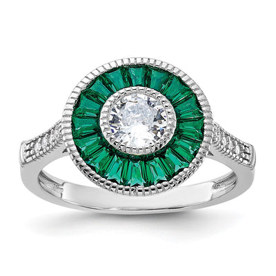 Sterling silver cubic zirconia ring, synthetic stone