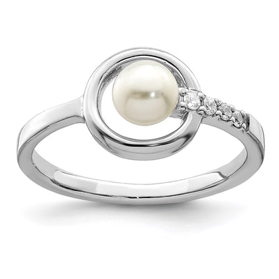 Sterling silver cubic zirconia circle ring