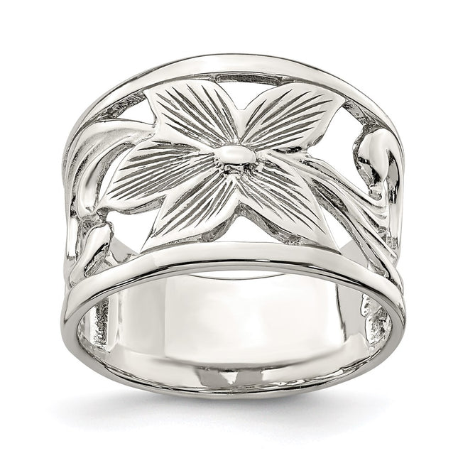 Sterling silver flower ring