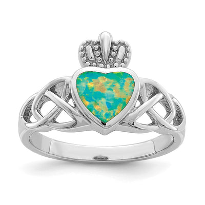 Sterling silver opal knot ring