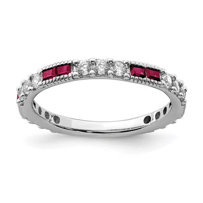 Sterling silver cubic zirconia band