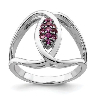 Sterling silver garnet ring