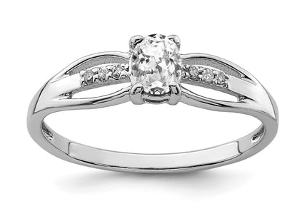 Sterling Silver Rings Style QR7064APR - Classique Jewelry Inc.