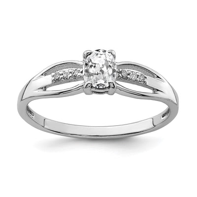 Sterling silver diamond ring