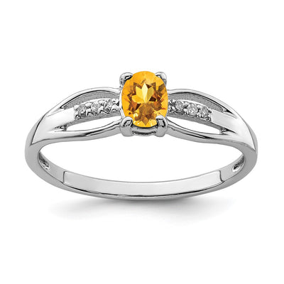 Sterling silver diamond ring
