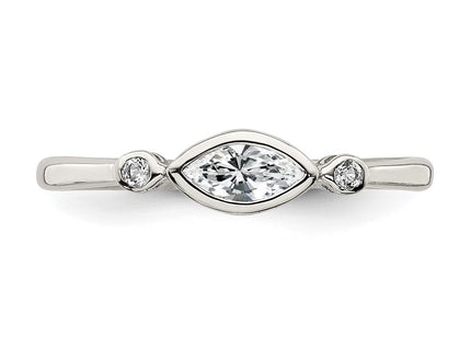 Sterling Silver Rings Style QR7065APR - Classique Jewelry Inc.