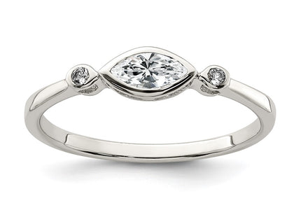 Sterling Silver Rings Style QR7065APR - Classique Jewelry Inc.