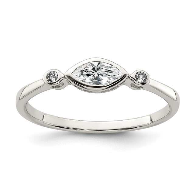Sterling Silver Rings Style QR7065APR - Classique Jewelry Inc.