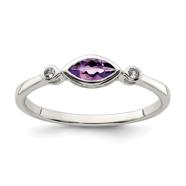 Sterling Silver Rings Style QR7065FEB - Classique Jewelry Inc.