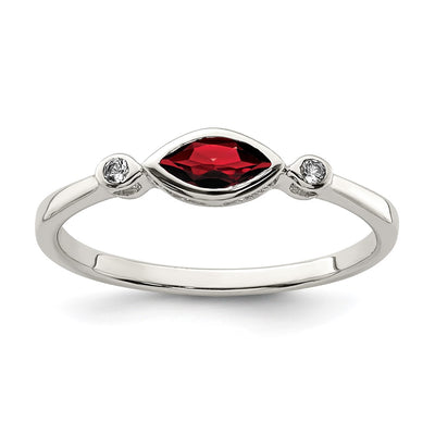 Sterling silver garnet ring