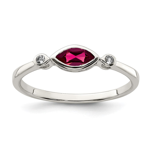 Sterling silver ruby ring