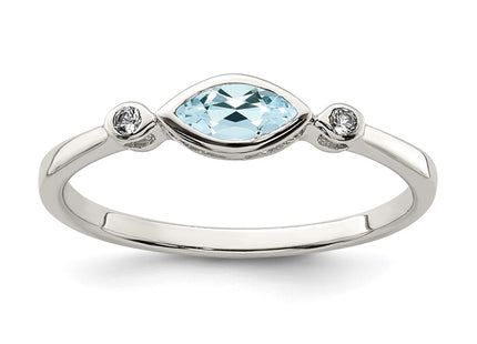 Sterling Silver Rings Style QR7065MAR - Classique Jewelry Inc.