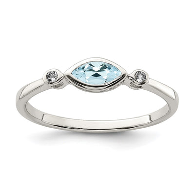 Sterling silver aquamarine ring