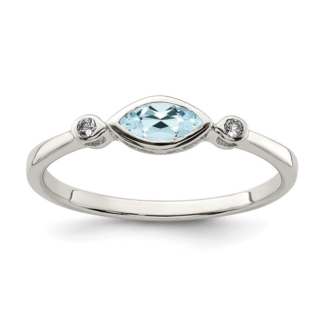 Sterling Silver Rings Style QR7065MAR - Classique Jewelry Inc.