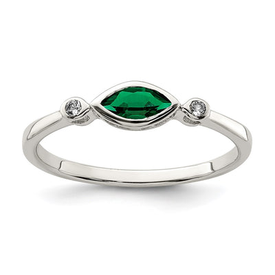 Sterling silver emerald ring