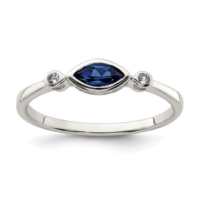 Sterling silver sapphire ring