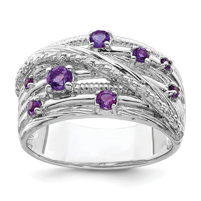 Sterling silver diamond ring