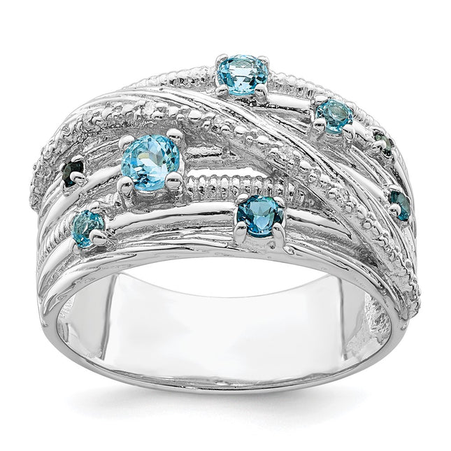 Sterling silver diamond ring