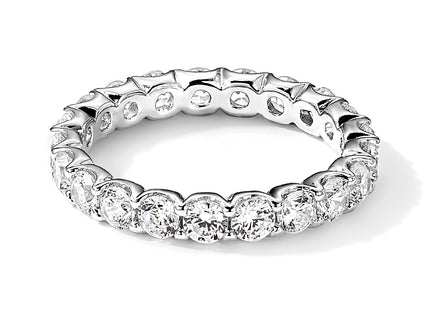 Sterling Shimmer Sterling Silver Rhodium-plated CZ 21 Stone Eternity Band