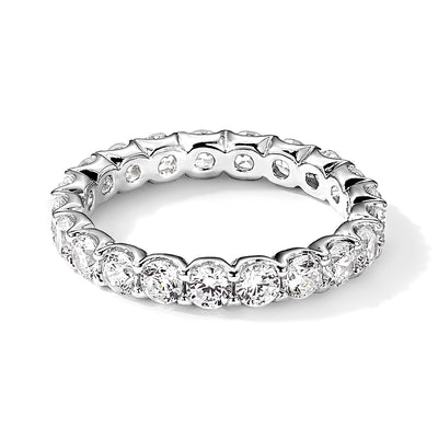 Sterling Shimmer Sterling Silver Rhodium-plated CZ 21 Stone Eternity Band