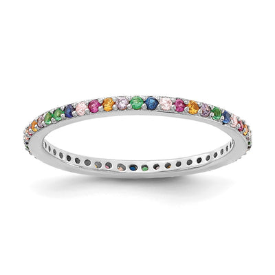 Sterling silver cubic zirconia band