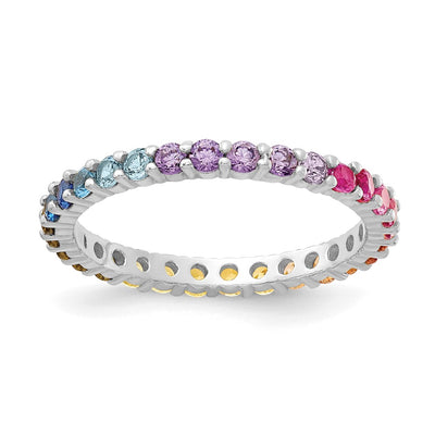 Sterling silver cubic zirconia band