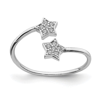 Sterling silver cubic zirconia star ring