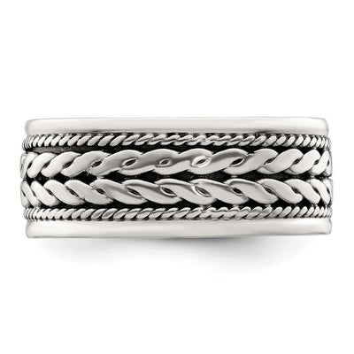 Sterling Silver Antiqued Rope Design Ladie's Ring