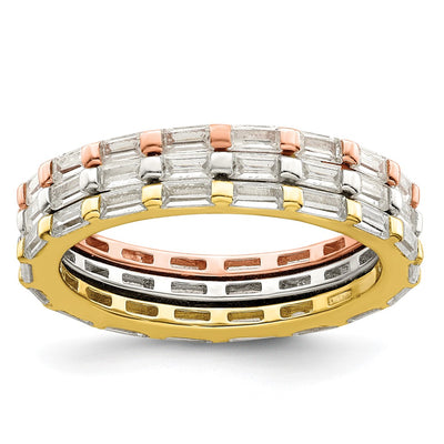 Sterling silver cubic zirconia band