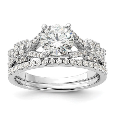 Sterling silver cubic zirconia engagement ring