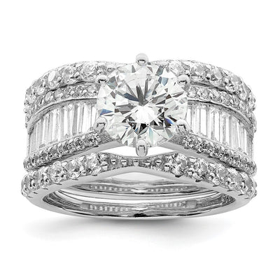 Sterling silver cubic zirconia ring