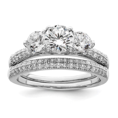 Sterling silver cubic zirconia engagement ring